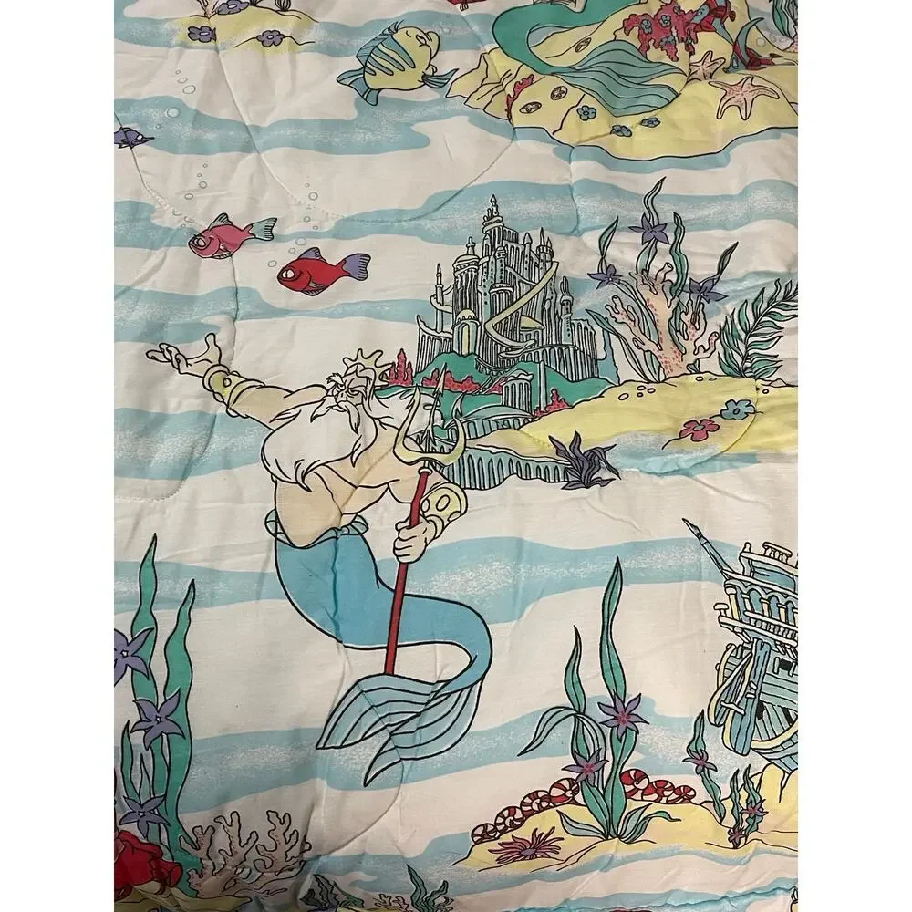 Vintage Disney Little Mermaid Comforter Ariel Twin 90x64 Bedding - Picture 5 of 7